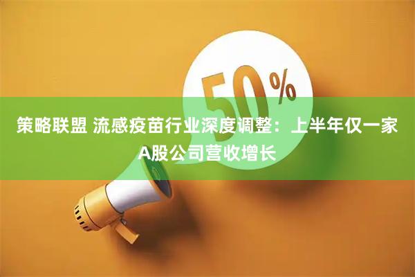 策略联盟 流感疫苗行业深度调整：上半年仅一家A股公司营收增长